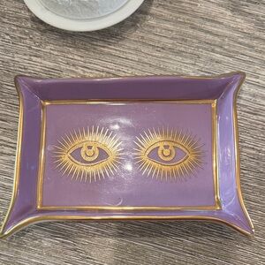 Jonathan Adler Purple and Gold Eye Design Tray